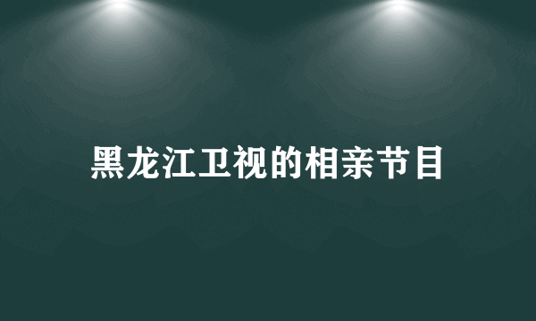 黑龙江卫视的相亲节目