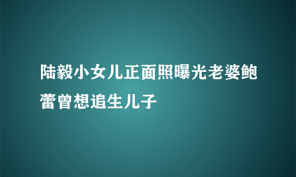 陆毅小女儿正面照曝光老婆鲍蕾曾想追生儿子