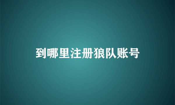 到哪里注册狼队账号