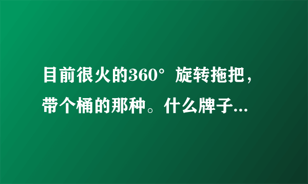 目前很火的360°旋转拖把，带个桶的那种。什么牌子的好？求用过的人详细建议。做广告的请自觉走开~