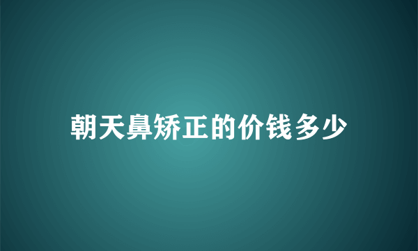 朝天鼻矫正的价钱多少