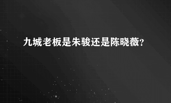 九城老板是朱骏还是陈晓薇？