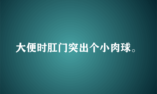 大便时肛门突出个小肉球。