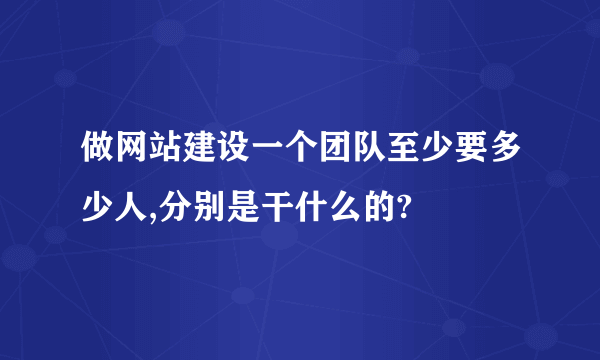 做网站建设一个团队至少要多少人,分别是干什么的?