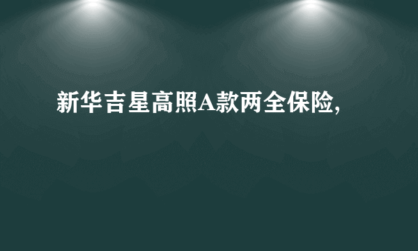 新华吉星高照A款两全保险,