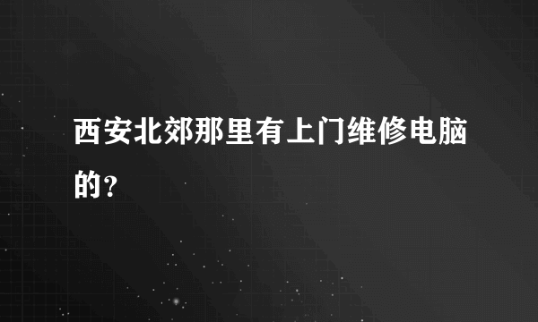 西安北郊那里有上门维修电脑的？