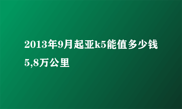 2013年9月起亚k5能值多少钱5,8万公里