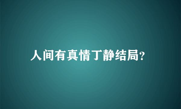 人间有真情丁静结局？