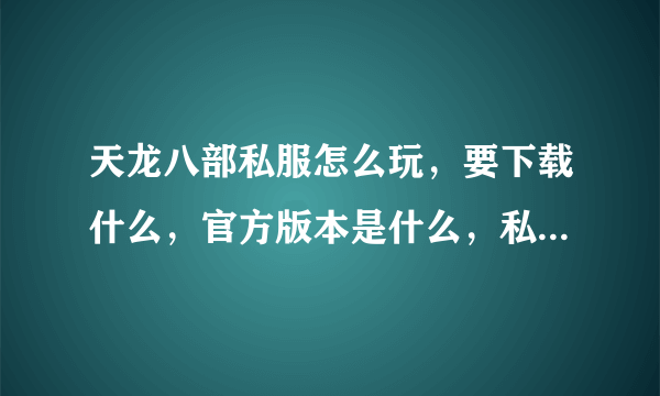 天龙八部私服怎么玩，要下载什么，官方版本是什么，私服版本是什么，要无毒的