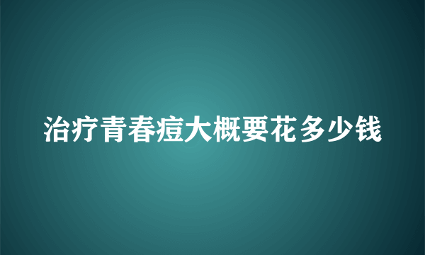 治疗青春痘大概要花多少钱