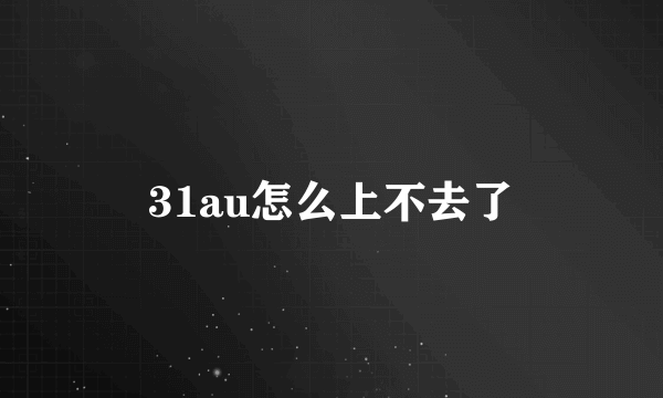 31au怎么上不去了