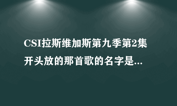 CSI拉斯维加斯第九季第2集开头放的那首歌的名字是什么？拜托了各位 谢谢