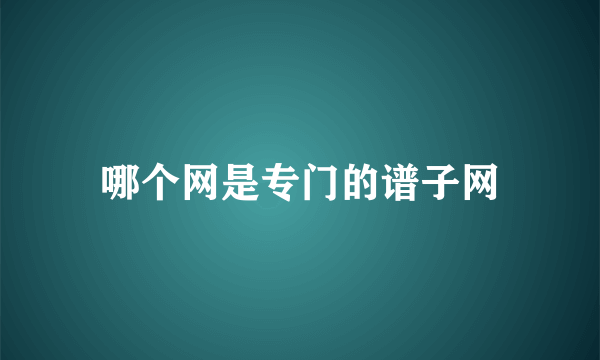 哪个网是专门的谱子网