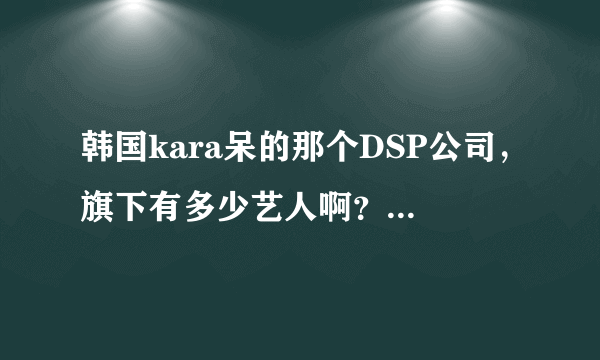 韩国kara呆的那个DSP公司，旗下有多少艺人啊？分别是哪些？请详细介绍