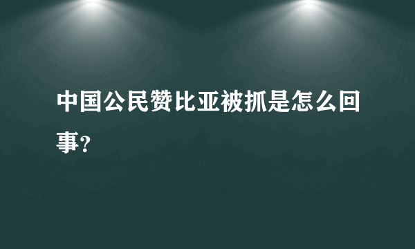 中国公民赞比亚被抓是怎么回事？