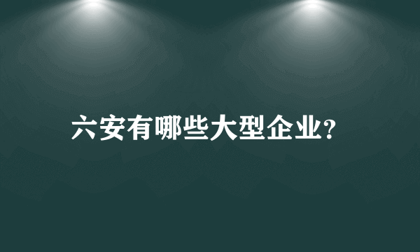 六安有哪些大型企业？