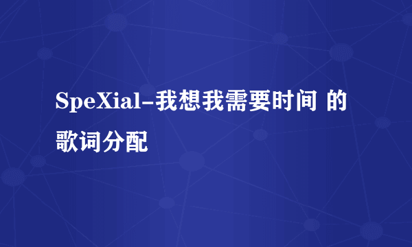 SpeXial-我想我需要时间 的歌词分配