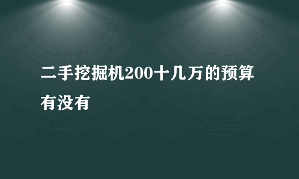 二手挖掘机200十几万的预算有没有