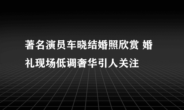 著名演员车晓结婚照欣赏 婚礼现场低调奢华引人关注