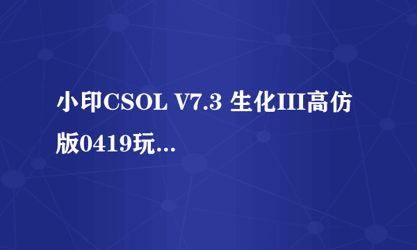 小印CSOL V7.3 生化III高仿版0419玩的时候怎么黑屏