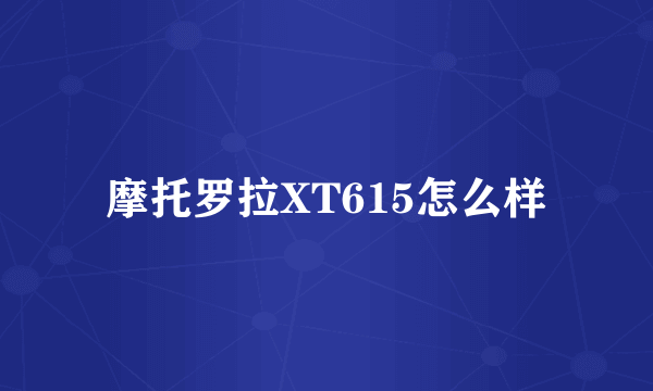 摩托罗拉XT615怎么样