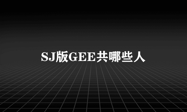 SJ版GEE共哪些人