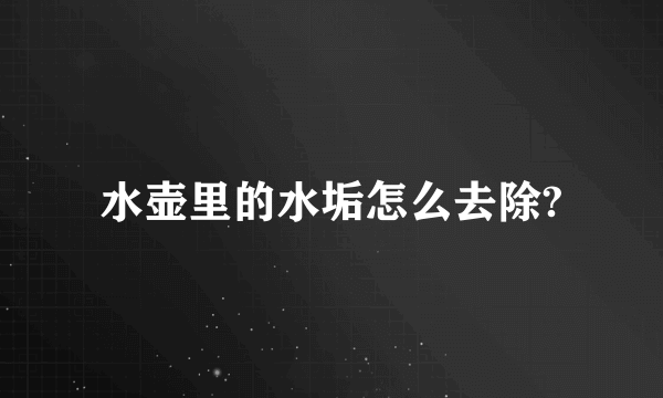 水壶里的水垢怎么去除?