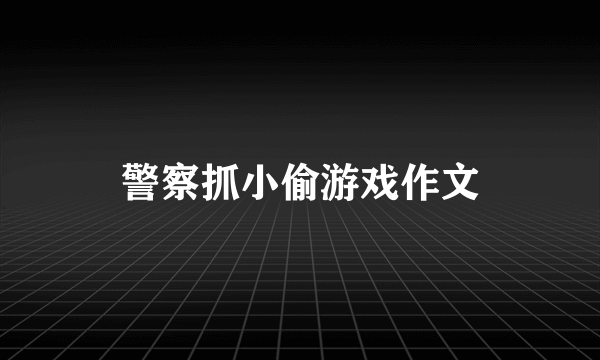 警察抓小偷游戏作文