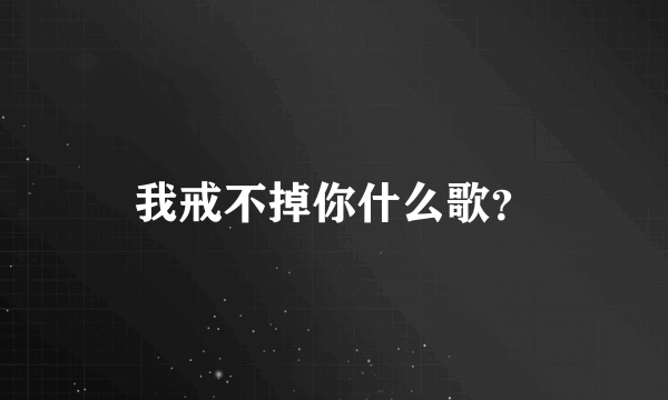 我戒不掉你什么歌？