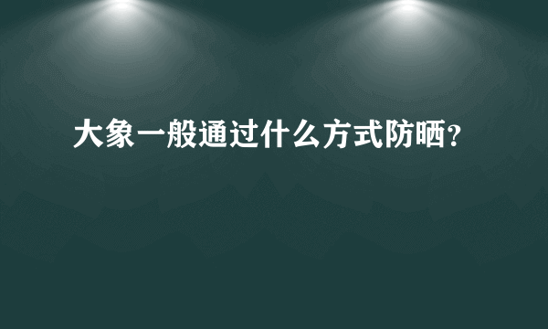 大象一般通过什么方式防晒？