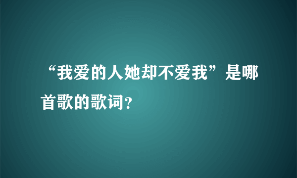 “我爱的人她却不爱我”是哪首歌的歌词？