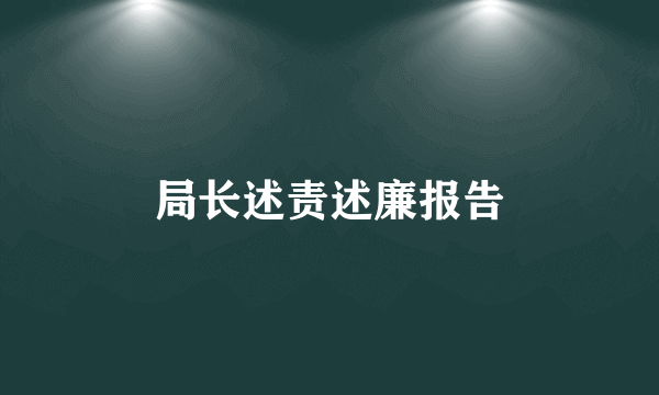 局长述责述廉报告