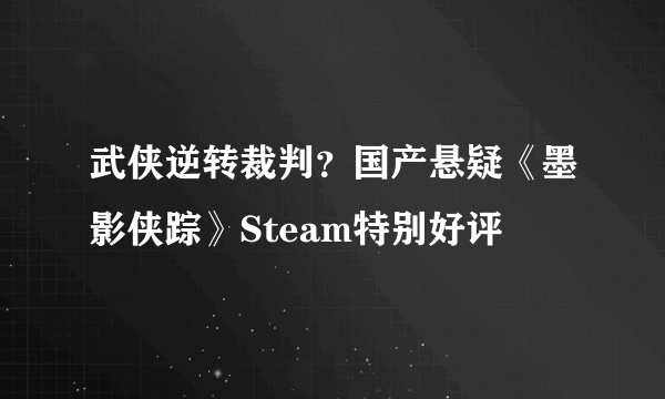 武侠逆转裁判？国产悬疑《墨影侠踪》Steam特别好评