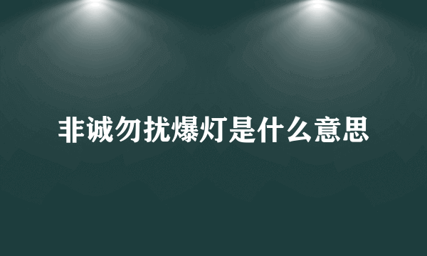 非诚勿扰爆灯是什么意思