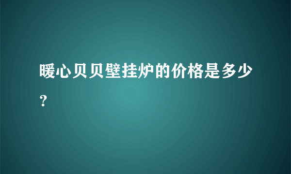 暖心贝贝壁挂炉的价格是多少？