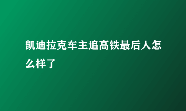 凯迪拉克车主追高铁最后人怎么样了