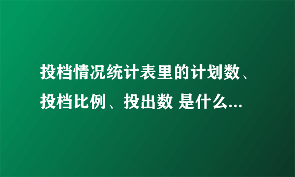 投档情况统计表里的计划数、投档比例、投出数 是什么意思啊？怎么看？