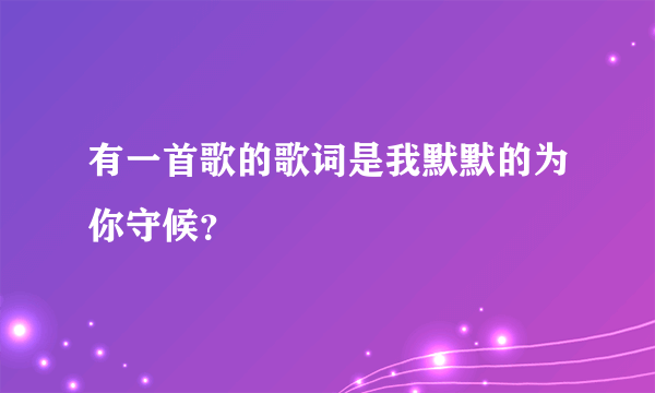 有一首歌的歌词是我默默的为你守候？